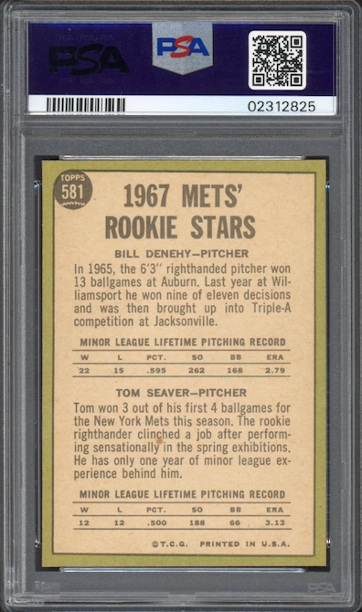 1967 Topps #581 Mets Rookies Tom Seaver ROOKIE PSA NM-MT 8