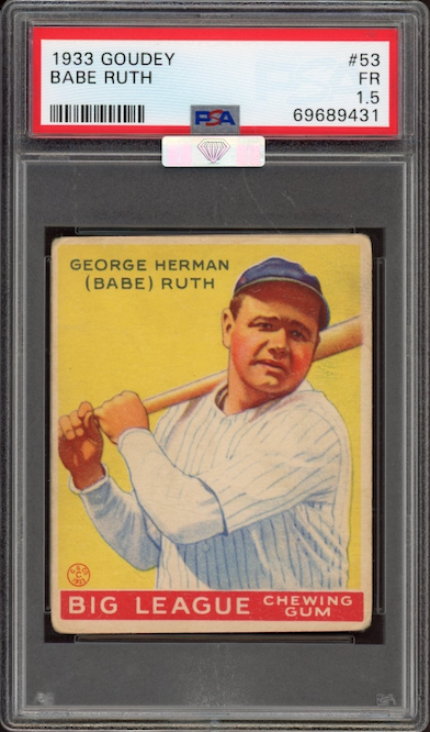 1933 Goudey #53 Babe Ruth PSA FR 1.5 (MBA Silver)