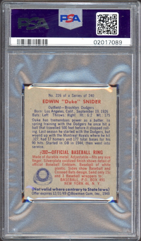 1949 Bowman #226 Duke Snider PSA MINT 9