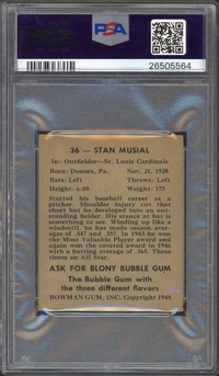 1948 Bowman #36 Stan Musial ROOKIE PSA NM 7