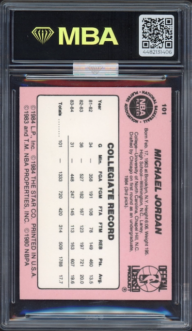 1984 Star #101 Michael Jordan ROOKIE MBA NM-MT 8 (MBA Silver)