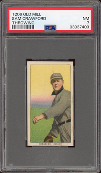 1909-11 T206 Old Mill Sam Crawford Throwing PSA NM 7