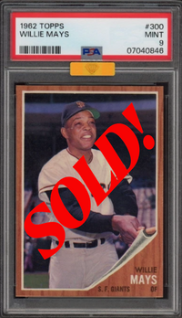 1962 Topps #300 Willie Mays PSA MINT 9